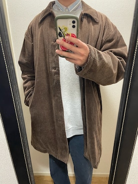 「古着のアイテム（デニムパンツ、ブルー系）」を使った、takuさん（メンズ・174cm）の冬コーディネート