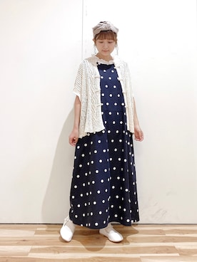「水玉」｜「アイテム（ベスト）」を使った、マユ﻿﻿ネーズさん（レディース・151cm）の夏コーディネート