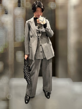 「アイテム（テーラードジャケット）」を使った、reikoc666さん（レディース・168cm）の冬コーディネート