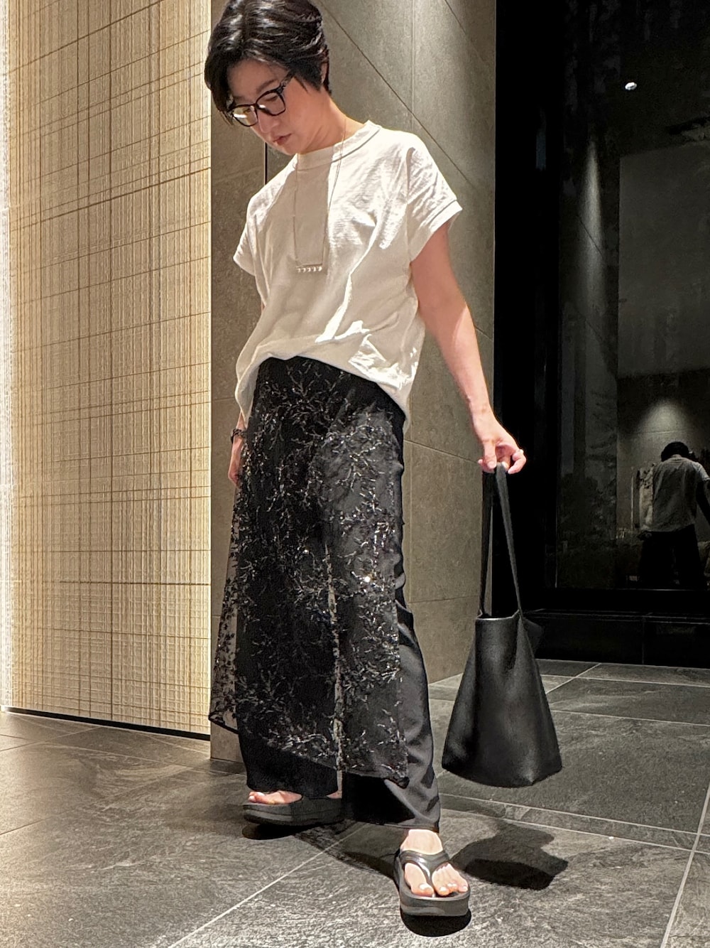 yae フラワースパンコールラップスカート Flower spangle wrap skirt/フラワースパンコールラップスカート