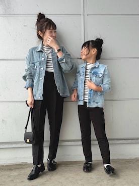 「親子でおそろい」｜「アイテム（スラックス）」を使った、𝚈𝚞𝚖𝚒さん（レディース・150cm）の冬コーディネート