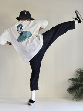 「MinoriTY（マイノリティ）の2タックテーパードワイドパンツ【MinoriTY × WEARISTA Mr.SZK（ミスタースズキ）コラボ】（スラックス）」を使った、KOHさん（メンズ・175cm）の夏コーディネート