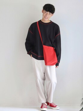 「BeAMS DOT（ビームスドット）のアイテム（スラックス）」を使った、KOHさん（メンズ・175cm）の秋コーディネート