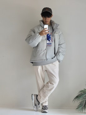 「KANGOL（カンゴール）のアイテム（ダウンジャケット/コート）」を使った、KOHさん（メンズ・175cm）の秋コーディネート