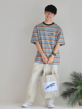 「MinoriTY（マイノリティ）の2タックテーパードワイドパンツ【MinoriTY × WEARISTA Mr.SZK（ミスタースズキ）コラボ】（スラックス）」を使った、KOHさん（メンズ・175cm）の夏コーディネート