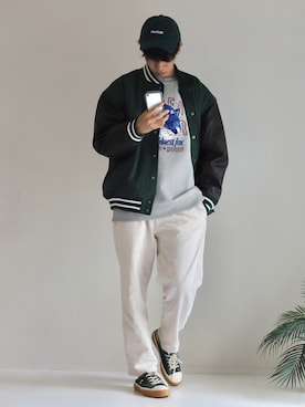 「WEGO（ウィゴー）のアイテム（スタジャン）」を使った、KOHさん（メンズ・175cm）の秋コーディネート