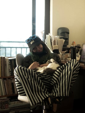 「ADER（アデル）のアイテム」を使った、志野志野さん（レディース・162cm）の冬コーディネート