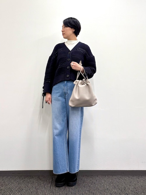 袖口レースアップ2WAYカーディガン