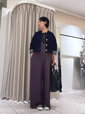 「アイテム（サロペット/オーバーオール）」を使った、fukuさん（レディース・166cm）の秋コーディネート