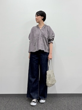 「アイテム（バッグ、ゴールド系）」を使った、fukuさん（レディース・166cm）の夏コーディネート