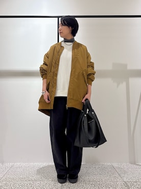 「アイテム（バングル/リストバンド）」を使った、fukuさん（レディース・166cm）の冬コーディネート