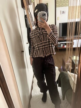 「PUMA（プーマ）のアイテム（カーゴパンツ）」を使った、harukaさん（レディース・156cm）の秋コーディネート