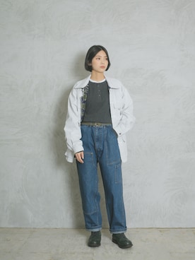 「AVIREX（アヴィレックス）のアイテム（Tシャツ/カットソー）」を使った、WAIPERさん（レディース・166cm）の冬コーディネート