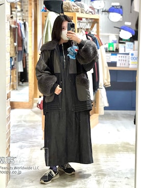 「アイテム（デニムジャケット）」を使った、yukinaさん（レディース・157cm）の秋コーディネート