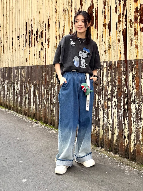 MLB×PEANUTSコラボ POPCORN BIG TEE/ドジャース・ヤンキース