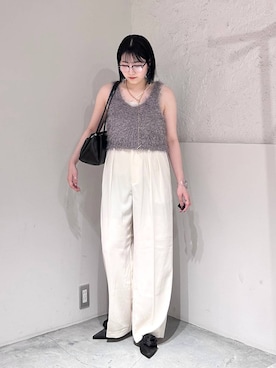 「インナーカラー」｜「アイテム（グレー系）」を使った、manaty.さん（レディース・159cm）の夏コーディネート