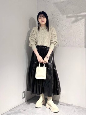 「アイテム（ピアス（両耳用））」を使った、manaty.さん（レディース・159cm・20代）の冬コーディネート