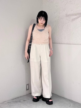「インナーカラー」｜「アイテム（グレー系）」を使った、manaty.さん（レディース・159cm）の夏コーディネート