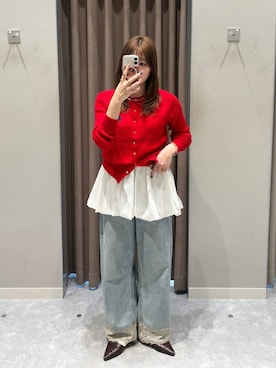 「LOWRYS FARM（ローリーズファーム）のバルーンベルト 1042988（ベルト、ホワイト系）」を使った、manaty.さん（レディース・159cm）の秋コーディネート