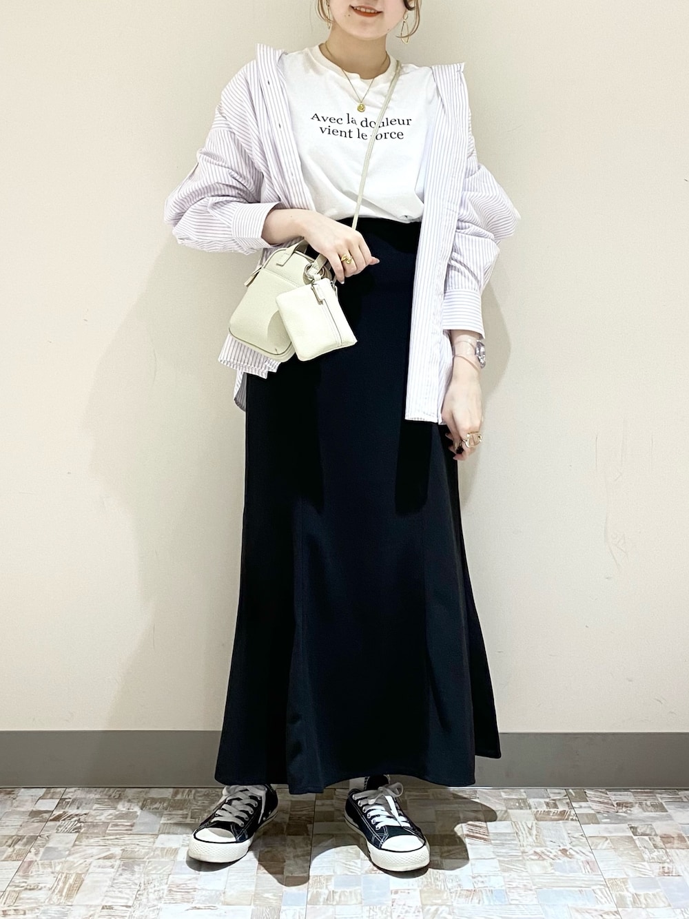 ストライプオーバーシャツLS 262436を使った人気ファッション ストライプオーバーシャツLS 262436を使った人気ファッション