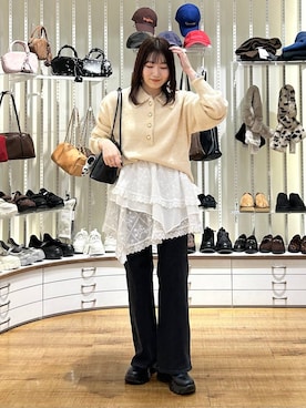 「アイテム（ボストンバッグ）」を使った、manaty.さん（レディース・159cm・20代）の秋コーディネート