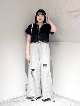 「インナーカラー」｜「アイテム（グレー系）」を使った、manaty.さん（レディース・159cm）の夏コーディネート