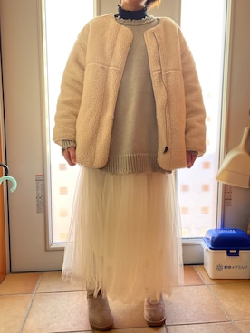 「Chico（チコ）のアイテム（その他アウター）」を使った、labuさん（レディース・165cm）の冬コーディネート