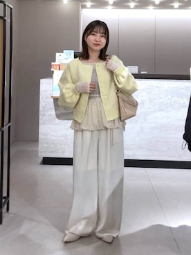 「LOWRYS FARM（ローリーズファーム）のチェーンツキ２ＷＡＹショルダー　634539（ショルダーバッグ、ベージュ系）」を使った、これとすさん（レディース・150cm）の春コーディネート