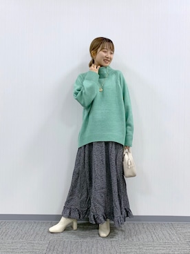 「ミントグリーン」｜「アイテム（ボストンバッグ）」を使った、これとすさん（レディース・150cm）の秋コーディネート