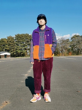 オレンジ系のアイテムを使った 紫 の人気ファッションコーディネート Wear