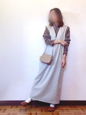 「メロートップス」｜「アイテム（ワンピース/ドレス）」を使った、Asu☺︎✻さん（レディース・152cm）の秋コーディネート