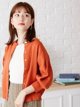 「アイテム（カーディガン/ボレロ、オレンジ系）」を使った、acro  store  Co.Ltdさん（レディース・163cm）の夏コーディネート