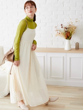 「カラー×コーデ」｜「アイテム（ワンピース）」を使った、acro  store  Co.Ltdさん（レディース・163cm）の夏コーディネート