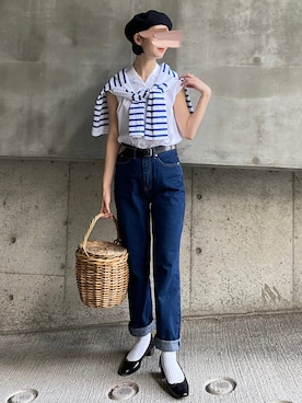 「menui（メヌイ）のアイテム」を使った、あさこさん（レディース・164cm）の夏コーディネート