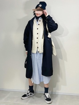 「Aeta（アエタ）の【Aeta】ボストンバッグ MINI WOMEN（ボストンバッグ）」を使った、あさこさん（レディース・164cm）の冬コーディネート
