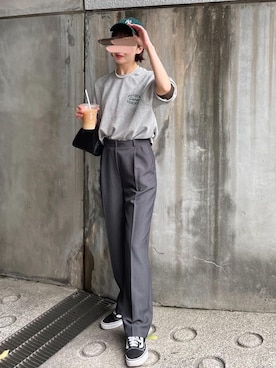 「Aeta（アエタ）の【Aeta】ボストンバッグ MINI WOMEN（ボストンバッグ）」を使った、あさこさん（レディース・164cm）の夏コーディネート