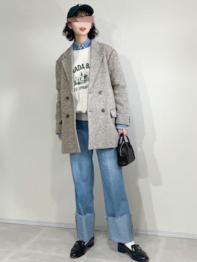 「Aeta（アエタ）の【Aeta】ボストンバッグ MINI WOMEN（ボストンバッグ）」を使った、あさこさん（レディース・164cm）の冬コーディネート