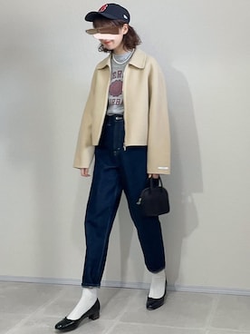 「Aeta（アエタ）の【Aeta】ボストンバッグ MINI WOMEN（ボストンバッグ）」を使った、あさこさん（レディース・164cm）の冬コーディネート