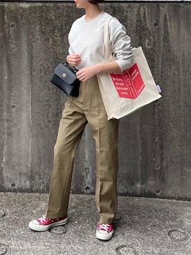 「ごきげんウィーク」｜「アイテム（チノパンツ）」を使った、あさこさん（レディース・164cm）の春コーディネート