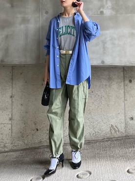 「MASTER&Co（マスターアンドコー）のアイテム（パンツ）」を使った、あさこさん（レディース・164cm）の夏コーディネート