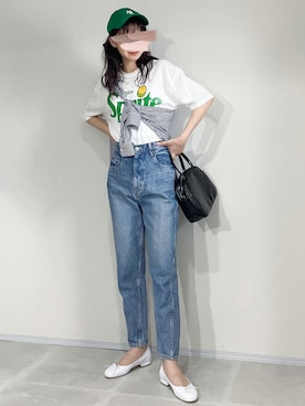 「THE SHINZONE（ザ　シンゾーン）の【THE SHINZONE】キャロットデニム WOMEN（デニムパンツ）」を使った、あさこさん（レディース・164cm）の夏コーディネート