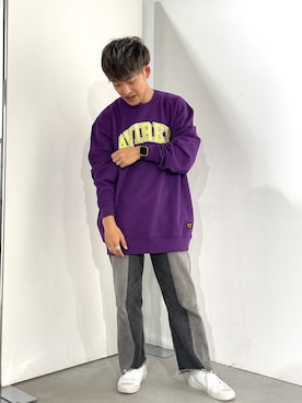 「AVIREX（アヴィレックス）のアイテム（スウェット）」を使った、SHOさん（メンズ・168cm）の冬コーディネート