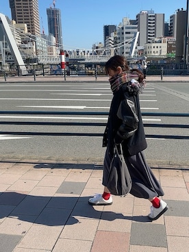 「Graphpaper（グラフペーパー）のアイテム」を使った、みさん（レディース・155cm）の秋コーディネート