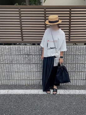 「Graphpaper（グラフペーパー）のアイテム（バッグ）」を使った、みさん（レディース・155cm）の夏コーディネート