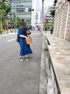 「Graphpaper（グラフペーパー）のアイテム（ワンピース/ドレス）」を使った、みさん（レディース・155cm）の夏コーディネート