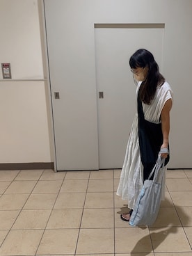 「Graphpaper（グラフペーパー）のアイテム（パンツ）」を使った、みさん（レディース・155cm）の夏コーディネート