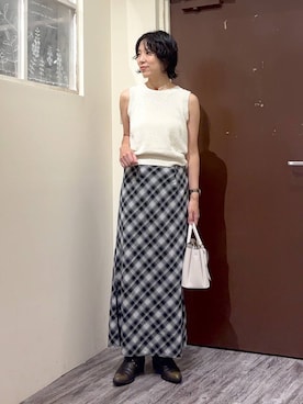 「mysty woman（ミスティウーマン）のアイテム（ショルダーバッグ）」を使った、たっつんさん（レディース・166cm）の秋コーディネート