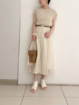 「mysty woman（ミスティウーマン）のアイテム（ブーツ）」を使った、たっつんさん（レディース・166cm）の夏コーディネート