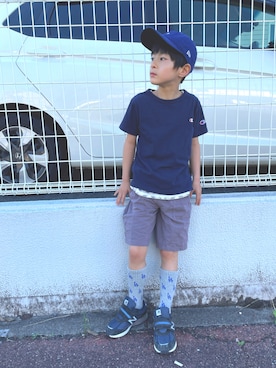 「こども ビームス（コドモビームス）のアイテム（パンツ）」を使った、YUKI☆さん（キッズ・120cm）の秋コーディネート