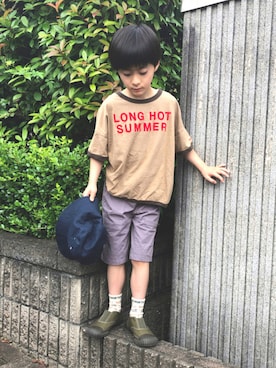 「こども ビームス（コドモビームス）のアイテム（パンツ）」を使った、YUKI☆さん（キッズ・120cm）の夏コーディネート